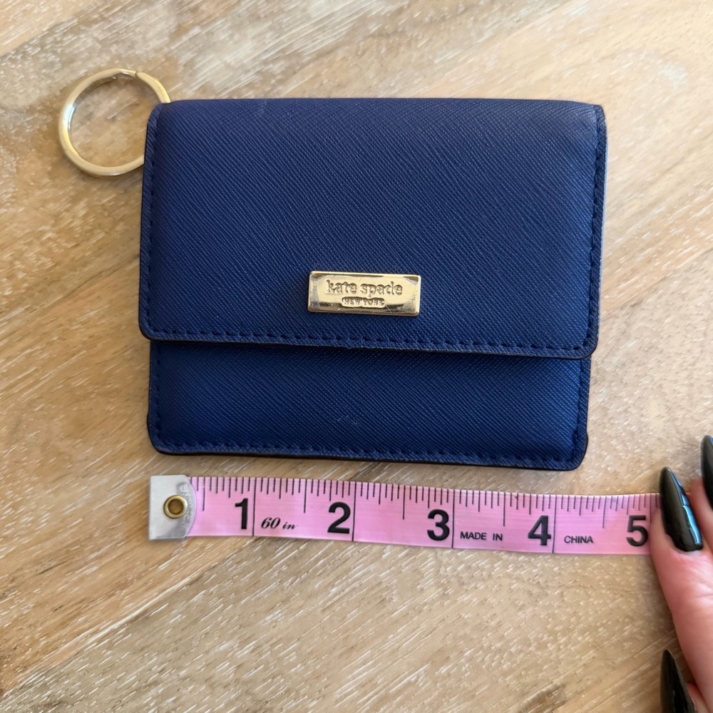 Kate Spade Navy Wallet with Gold Accent